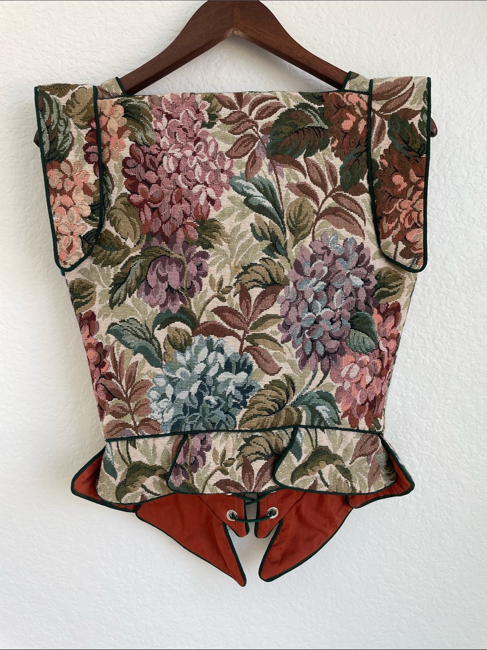 LESLIE HARRIS Floral Tapestry Lace-Up Renaissance Bodice - Picture 6 of 15